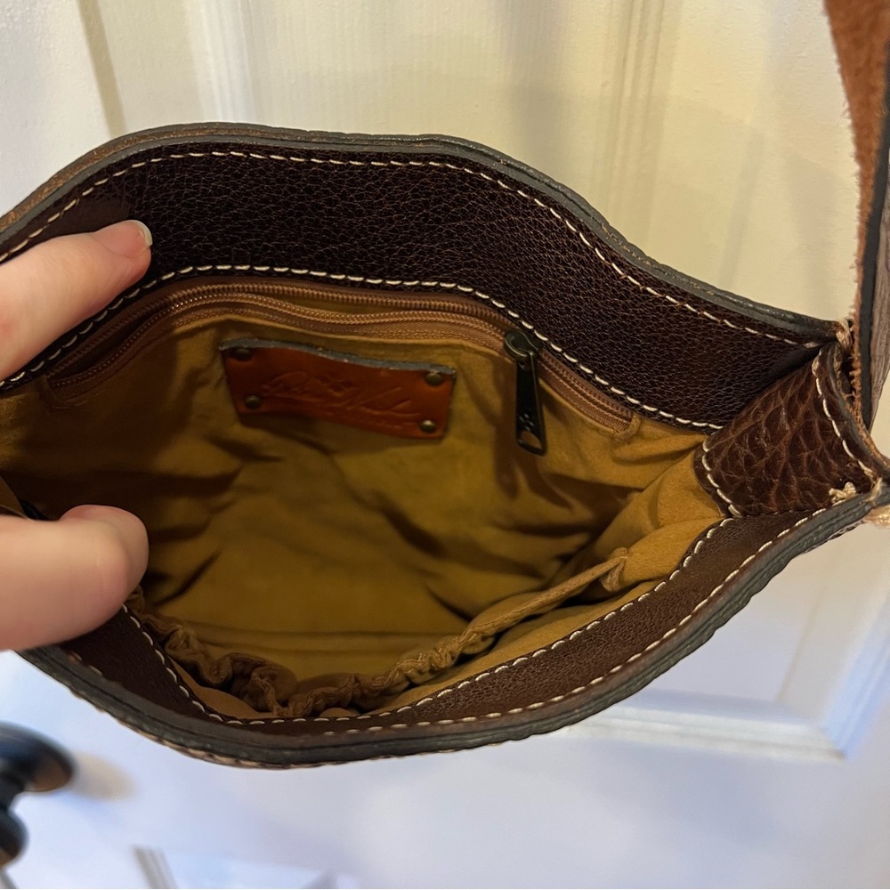 Patricia Nash Venezia Leather Pouch Genuine Leather Crossbody Brown Bag Purse - Picture 6 of 9
